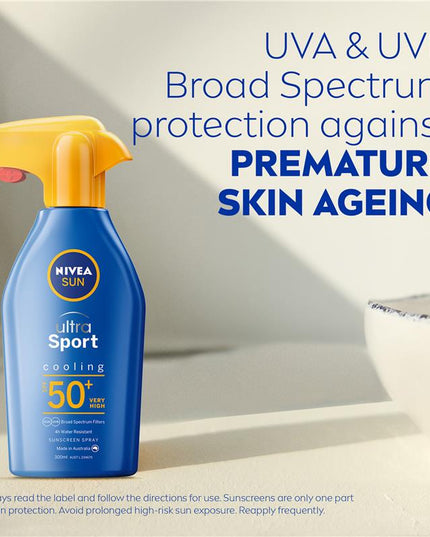NIVEA Sun Ultra Sport Cooling SPF50+ Sunscreen Trigger 300ml