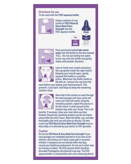 Fess Nasal & Sinus Wash Extra Strength Starter Kit 6 Sachets