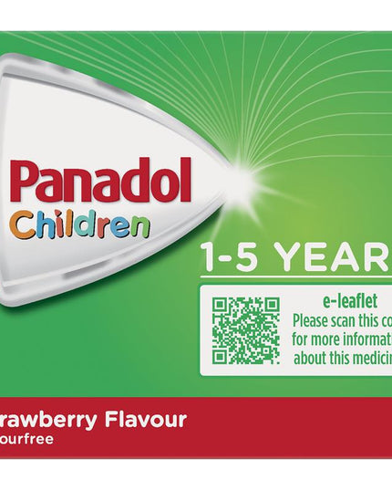 Panadol Children 1-5 Years Suspension Fever & Pain Relief Strawberry Flavour 200mL