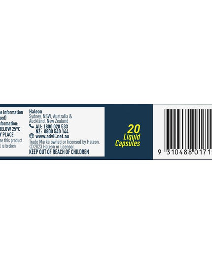 Advil Ibuprofen Pain Relief 20 Liquid Capsules