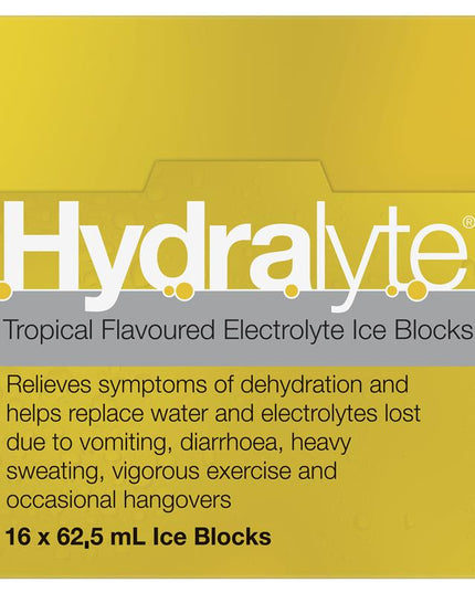 Hydralyte Electrolyte Ice Blocks Tropical 16