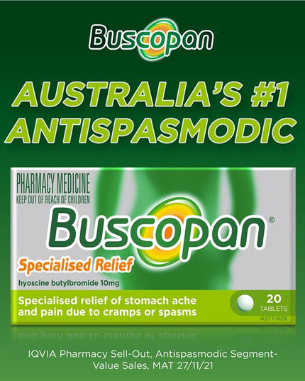 Buscopan Stomach Cramps Pain Relief 10mg Tablets 20 Pack