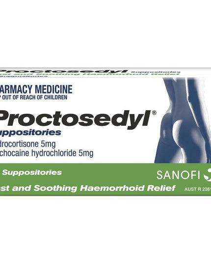 Proctosedyl Haemorrhoids Relief Suppositories 12 Pack