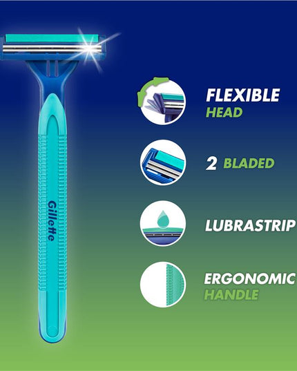 Gillette Disposable Razors Blue II Plus 5 Pack Pivot