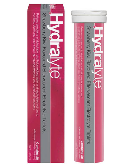 Hydralyte Electrolyte Effervescent Strawberry Kiwi 20 Tablets