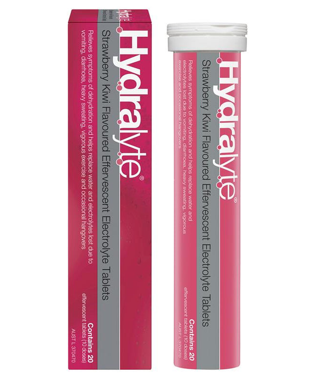 Hydralyte Electrolyte Effervescent Strawberry Kiwi 20 Tablets