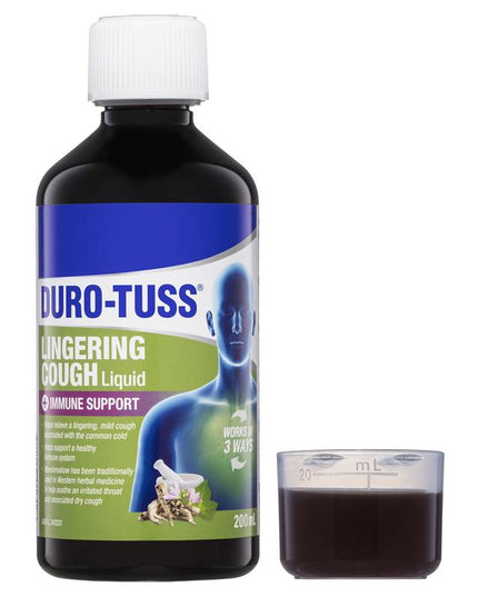 DURO-TUSS Lingering Cough Liquid Immune Support Blackberry & Vanilla 200mL