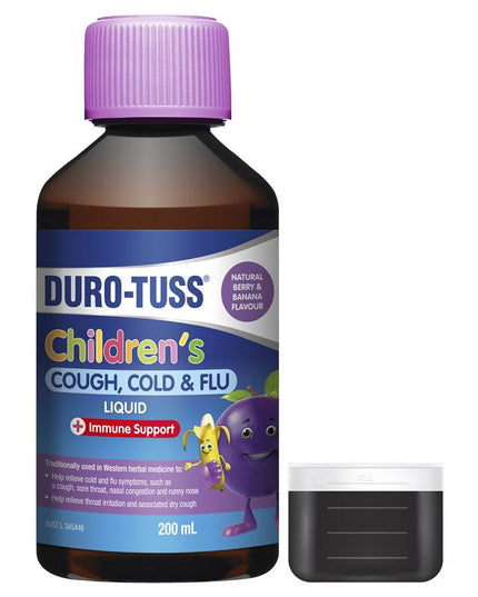 DURO-TUSS Childrens Cough Cold and Flu Liquid 200ml