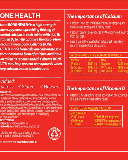 Caltrate Bone Health 100 Tablets