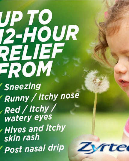 Zyrtec Kids Antihistamine Allergy & Hayfever Oral Liquid Grape 120mL