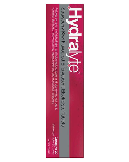 Hydralyte Electrolyte Effervescent Strawberry Kiwi 20 Tablets