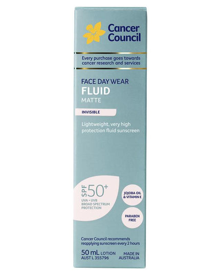 Cancer Council SPF 50+ Day Wear Face Fluid Matte Invisible 50ml