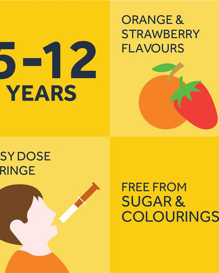 Nurofen For Children 5-12yrs Pain and Fever Relief Concentrated Liquid 200mg/5mL Ibuprofen Strawberry 200mL