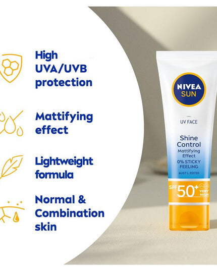 NIVEA Sun UV Face Sunscreen Shine Control SPF50 50ml