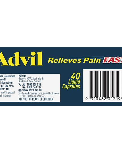 Advil Ibuprofen Pain Relief 40 Liquid Capsules