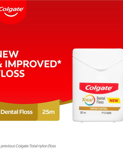 Colgate Total Tartar Control Durable Oral Care Dental Floss 25m