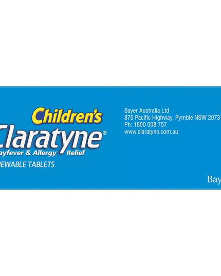 Children's Claratyne Allergy & Hayfever Relief Antihistamine For Kids Grape Chewable Tablets 30 pack