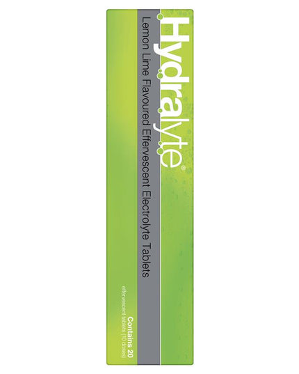 Hydralyte Effervescent Lemon Lime Electolyte Tablets 20 Pack