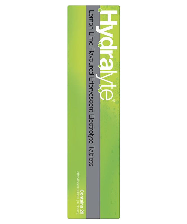Hydralyte Effervescent Lemon Lime Electolyte Tablets 20 Pack