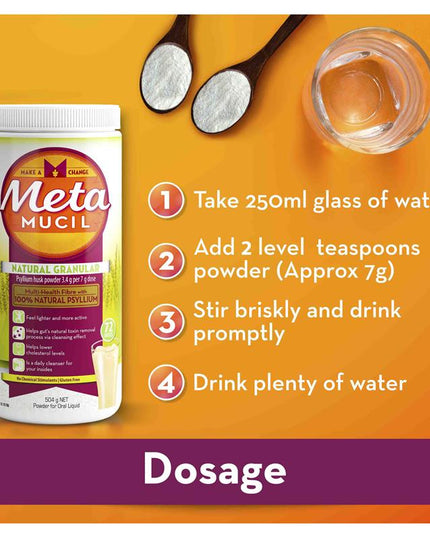 Metamucil Fibre Supplement Regular 72 Dose 504g