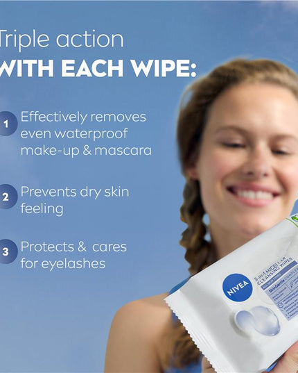 NIVEA Daily Essentials Biodegradable Micellar Cleansing Wipes 25pk