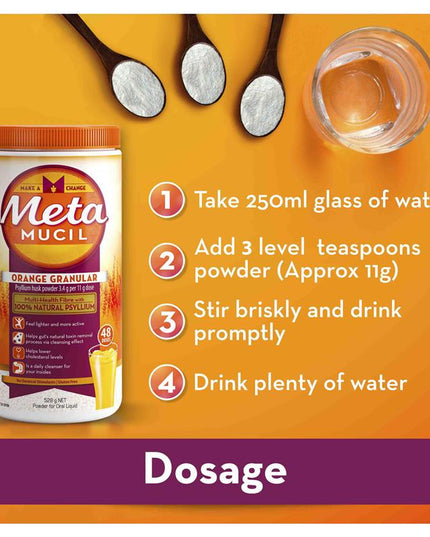 Metamucil Fibre Supplement Orange 48 Dose 528g