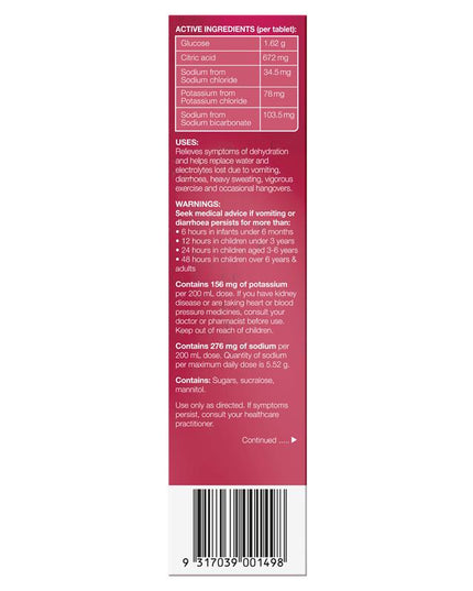 Hydralyte Electrolyte Effervescent Strawberry Kiwi 20 Tablets