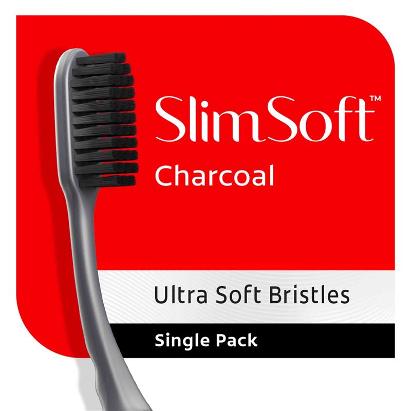 Colgate SlimSoft Charcoal Toothbrush Soft with charcoal infused bristles