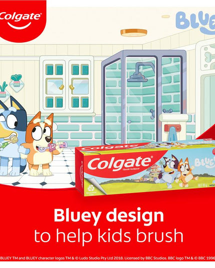 Colgate Toothpaste Kids Bluey 2-5 Years Mild Mint Gel 90g