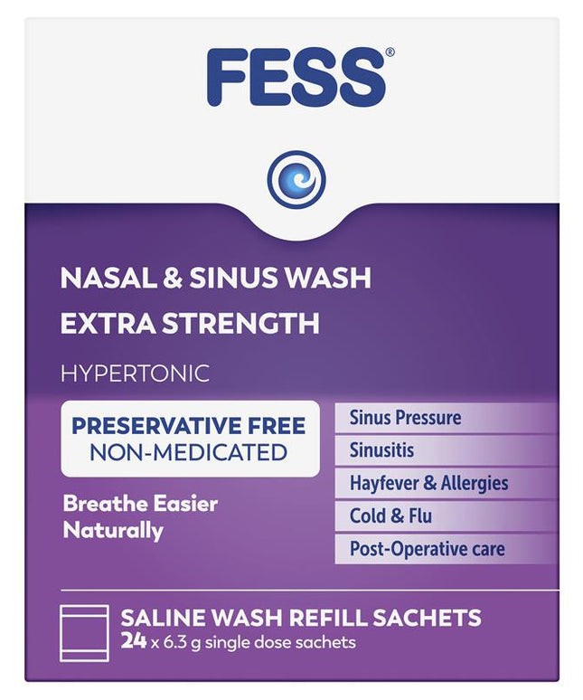 Fess Nasal & Sinus Wash Extra Strength Refill 24 Sachets