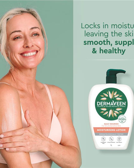 DermaVeen Daily Nourish Moisturising Lotion for Dry & Sensitive Skin 1L