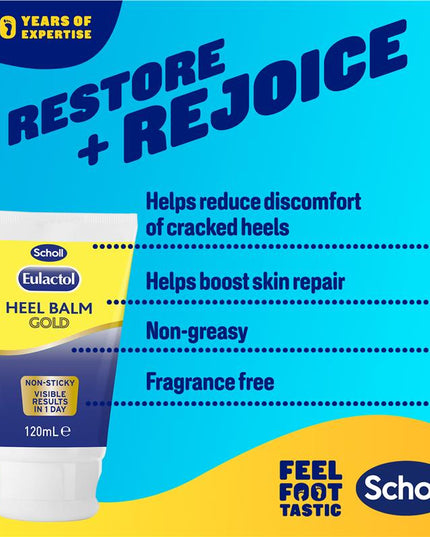 Scholl Eulactol Foot Heel Balm Gold 120ml - Rough Dry or Cracked Skin