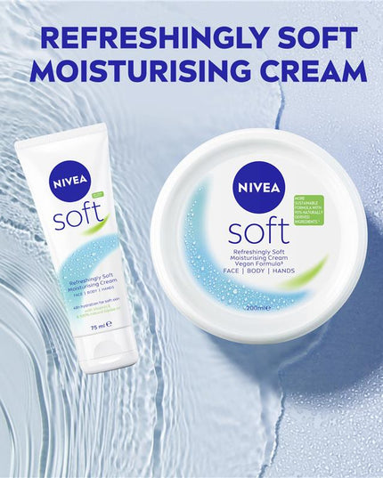 NIVEA Soft Moisturiser Cream Face Body Hands 200ml
