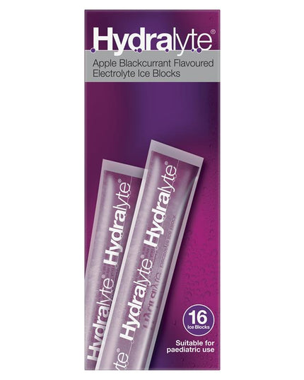 Hydralyte Rehydration Ice Blocks Apple Blackcurrant 16 Pack