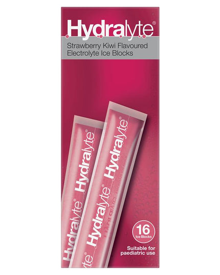 Hydralyte Electrolyte Ice Blocks Strawberry Kiwi 16
