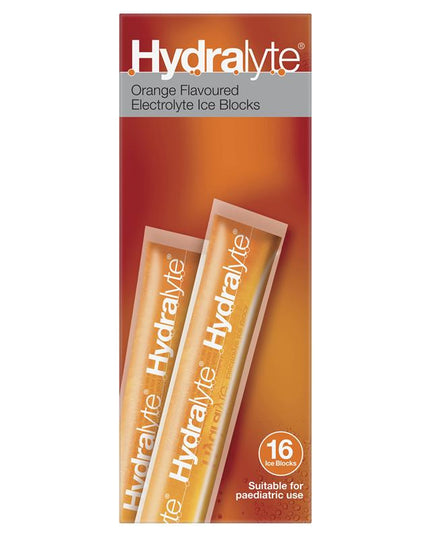 Hydralyte Rehydration Orange Flavoured Ice Blocks 16 Pack