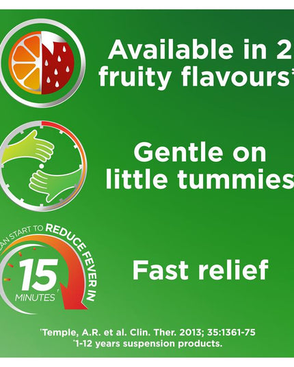 Panadol Children 1-5 Years Suspension Fever & Pain Relief Orange Flavour 200mL