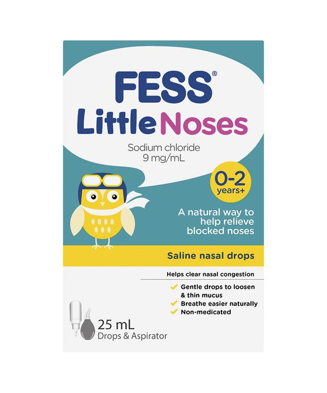 Fess Little Noses Saline Nose Drops +Aspirator 25ml