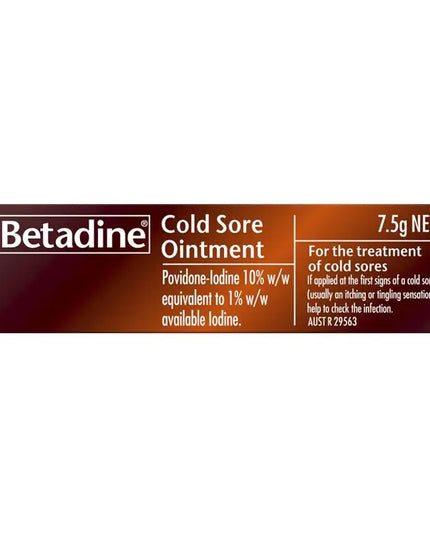 Betadine Cold Sore Ointment Cream 7.5g