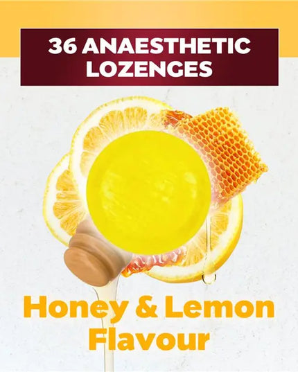 Betadine Sore Throat Lozenges Anaesthetic Honey & Lemon Flavour 36 Pack