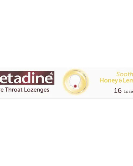 Betadine Sore Throat Lozenges Soothing Honey & Lemon Flavour 16 Pack