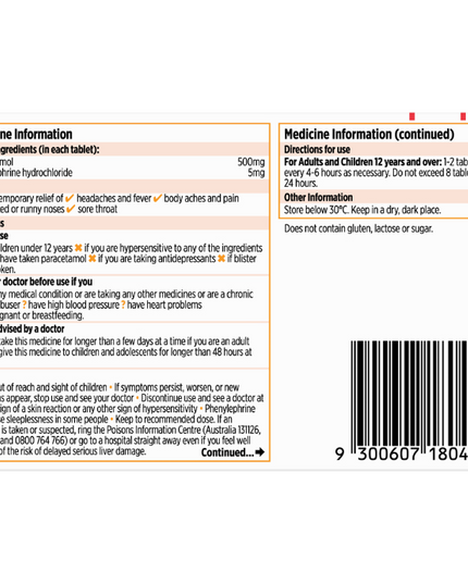CODRAL® Cold & Flu 24 Tablets