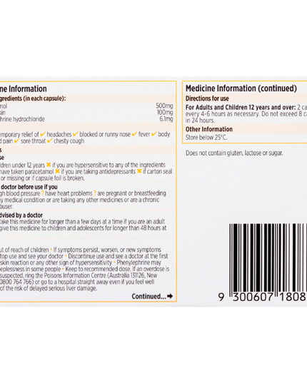 CODRAL® Cold & Flu + Mucus Cough 24 Capsules