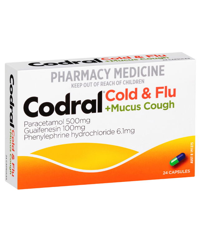 CODRAL® Cold & Flu + Mucus Cough 24 Capsules