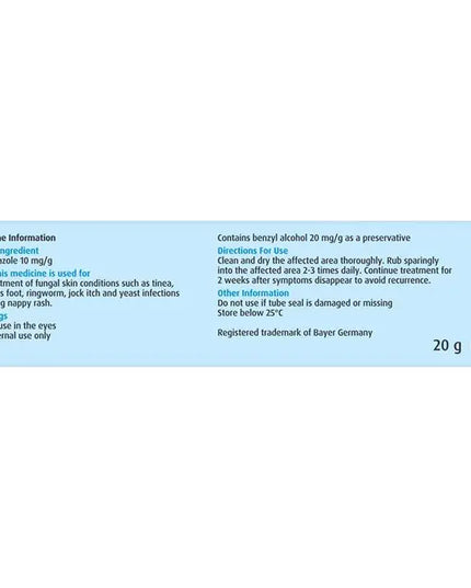 Canesten 1% Anti-fungal Cream 20g
