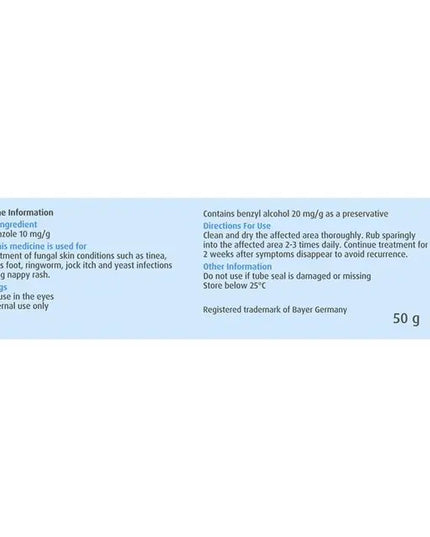 Canesten 1% Anti-fungal Cream 50g