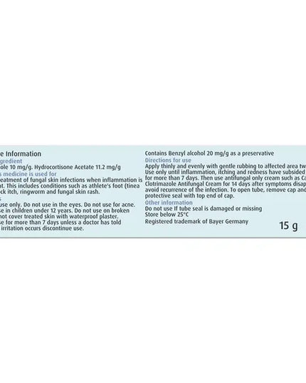 Canesten Plus Antifungal and Anti-Inflammatory Cream 15g