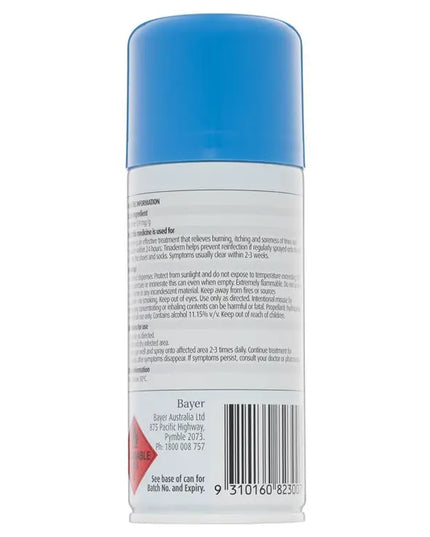 Canesten Tinaderm Powder Spray Tinea and Ringworm Treatment 100g