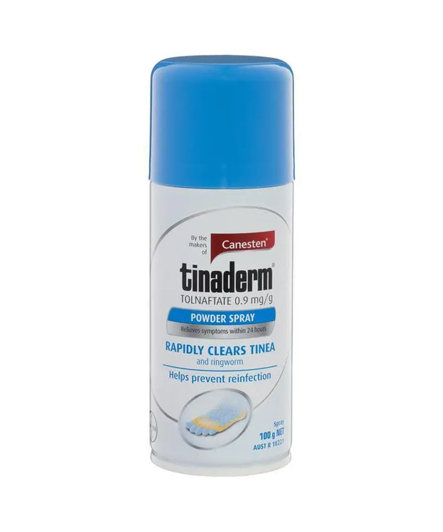Canesten Tinaderm Powder Spray Tinea and Ringworm Treatment 100g
