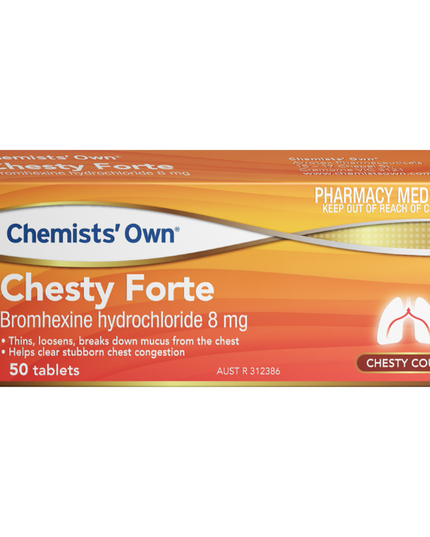 Chemists' Own Chesty Forte 8mg 50 Tablets